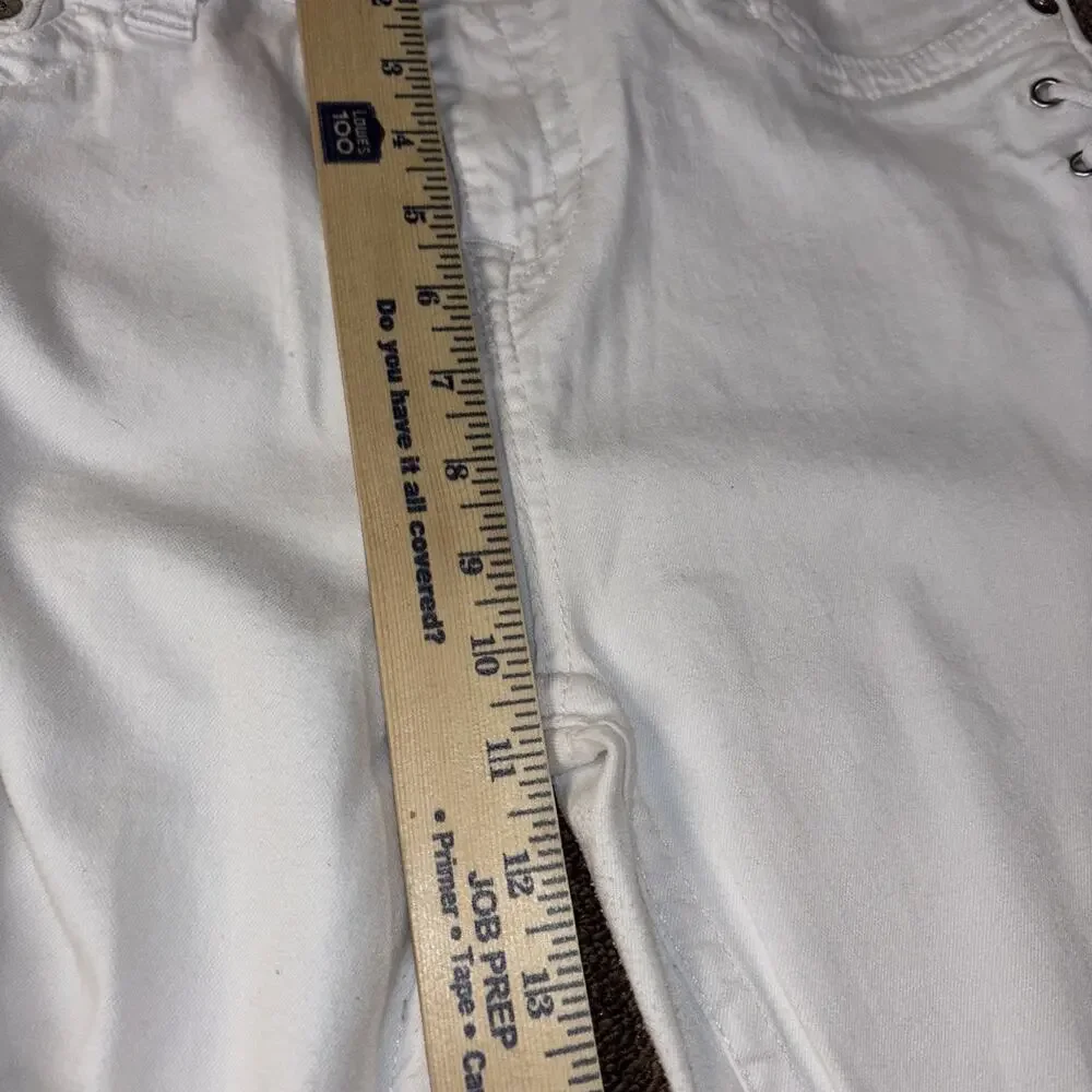 True Religion Lace Up Sides Jeans Men’s White Skinny Clean 34x26